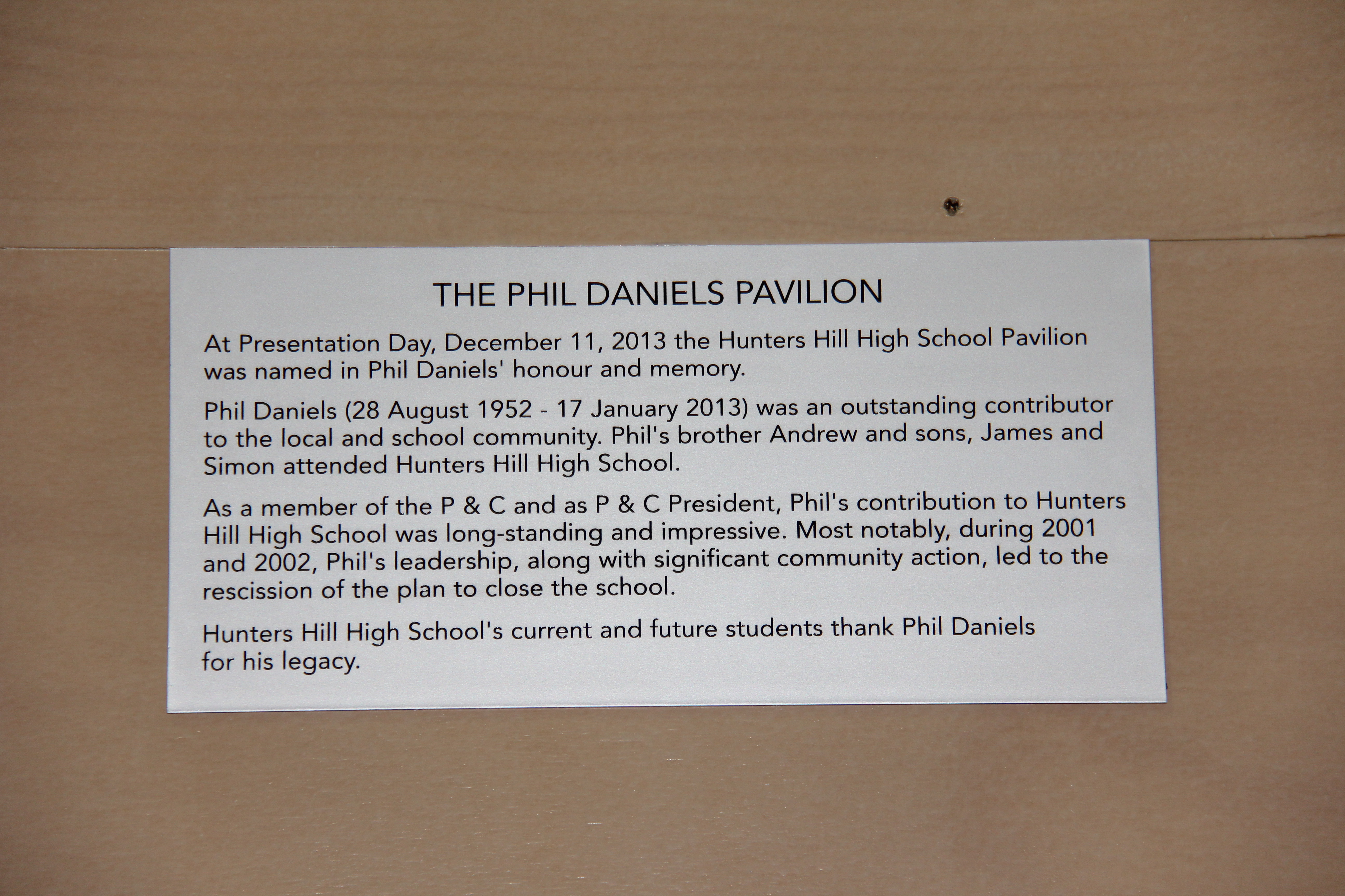 Phil Daniels Sign